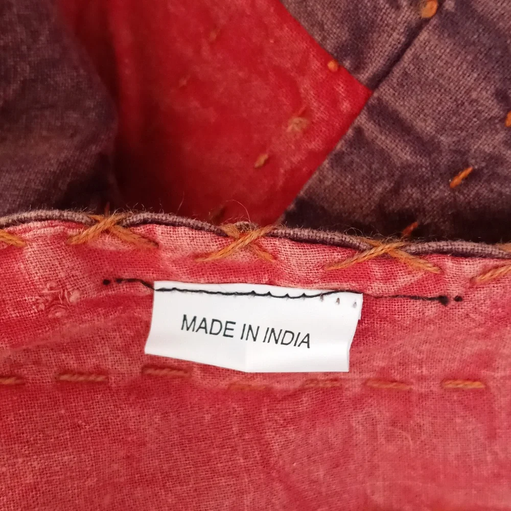 Unique Gorgeous King Size Vintage Patchwork Batik Bedspread from India